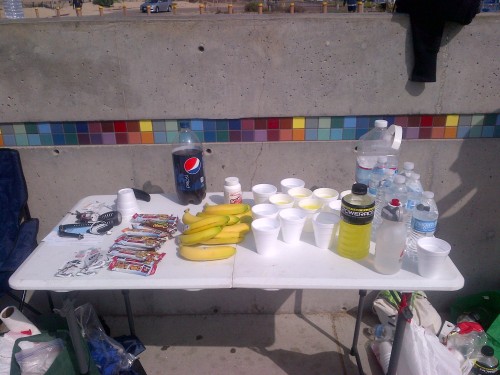 All the goodies at the aid station
